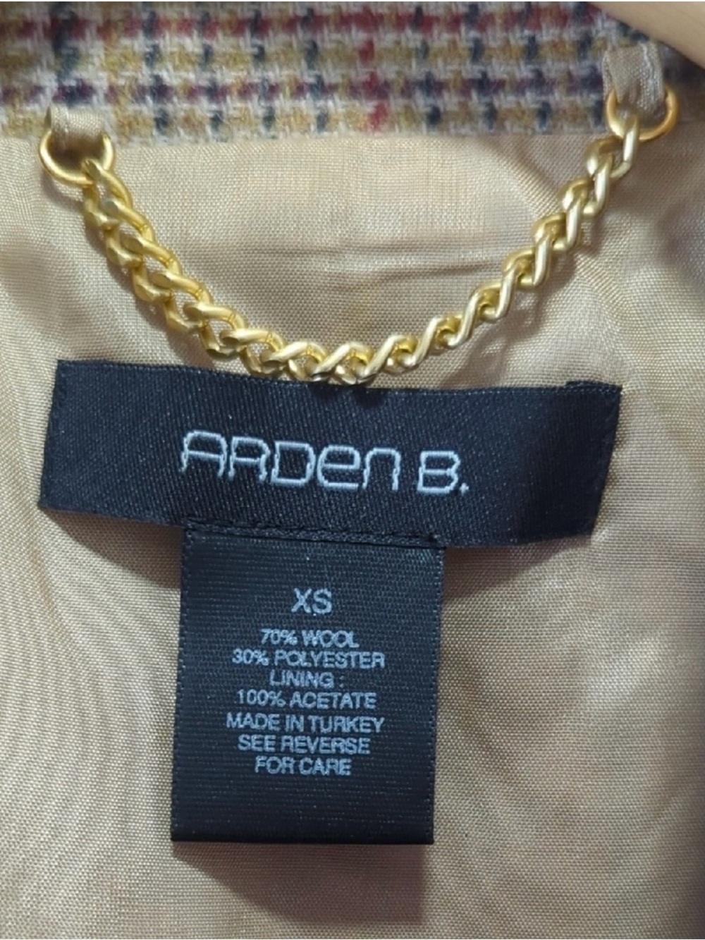 Arden B Tan and Brown Plaid Double Breasted Cropped Trench Coat Size XS - Picture 4 of 4
